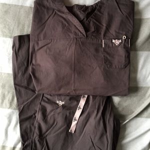 Grey med couture scrub set